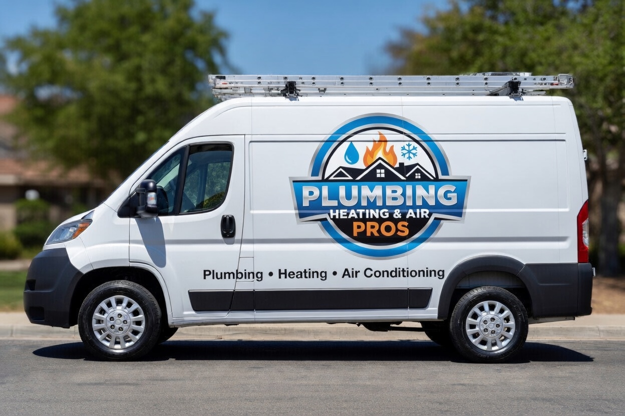Local plumbing heating and air service van serving Arcadia